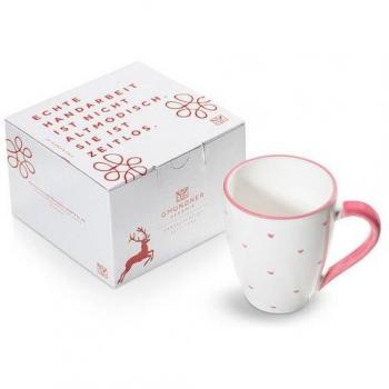 Becher mit Herzmotiv Rosa