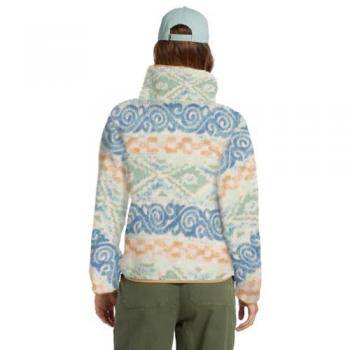 Billabong Switchback Sudadera con Cremallera Forro Polar Azul Blanco Naranja Mujer L Pullover Standard