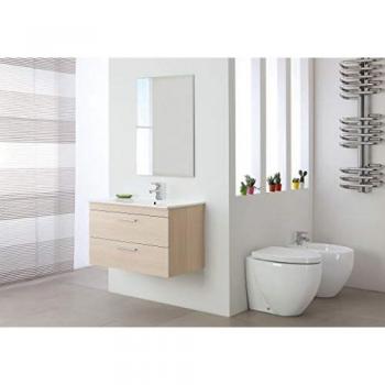 Mobile Bagno Sospeso 80 cm con 2 Cassetti Soft-Close in Larice