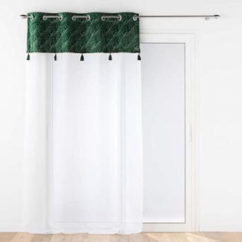 Rideau voilage grand format 140 × 280 cm, couleur verte, œillets, Palmina