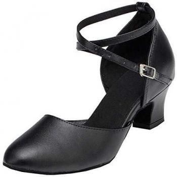 MINITOO Women's Black Latin Dance Footwear