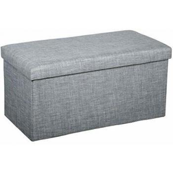 Atmosphera – Pouf pieghevole doppio Tomaz grigio topo créateur d'intérieur