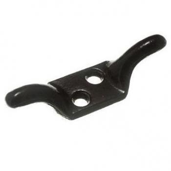 Cleat Hook Trailer Rope Tieback Steel Black 75mm 3 + Screws (Pack of 200)