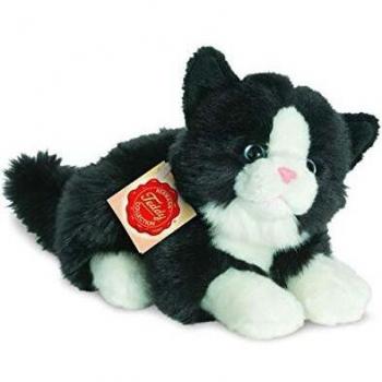 20cm Teddy-Hermann Black/White Kitten Plush