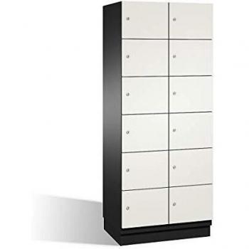 C&P CAMBIO 12-Compartment Storage Locker – HPL Doors, Black‑Grey Design