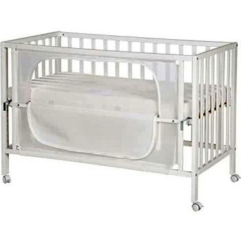 Roba safe asleep Room Bed Sternenzauber, Lettino per Neonati 60x120 cm, Materasso e Sacco Nanna Inclusi, Legno bianco