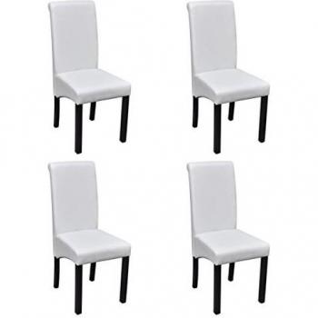 VidaXL Sillas de Comedor 4 Piezas Cuero Sintético Blanco