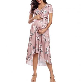 Vestido Embarazada Cuello en V Talla Grande