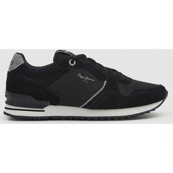Pepe Jeans Sneakers Basse Couleur Noire – Cuir Nubuck, Running Mixte