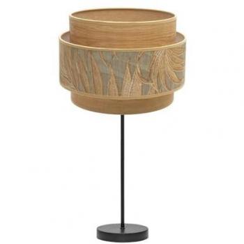 Fabrilamp Samoa Lampe de Table Grand – 65 × 30 × 30 cm, 1 × 27 W – Noir/Camel