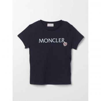 Moncler T‑shirt enfant bleu marine avec broderie