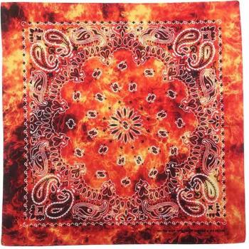 Black Red Paisley Cotton Scarf