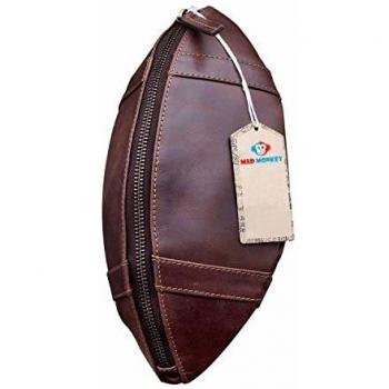 Mad Monkey Kulturbeutel aus echtem Leder im Football-Stil