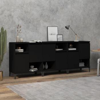 VidaXL 3 schwarze Sideboards aus Holzwerkstoff, 60x35x70 cm