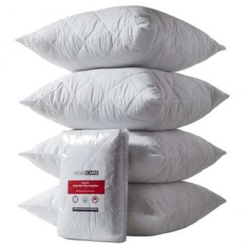 HOMESCAPES Euro 65x65cm Oeko‑Tex Certified Cotton Quilted Pillow Covers Set of 4