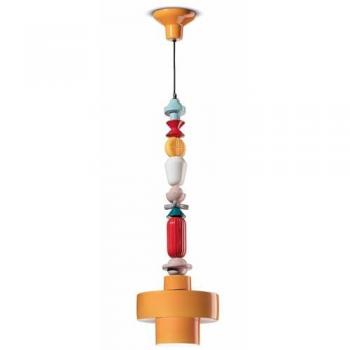 Lampada a Sospensione Decò in Ceramica Gialla H91 Collezione Lariat