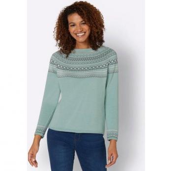 Baumwollmünz-Pullover Norwegisch Mint