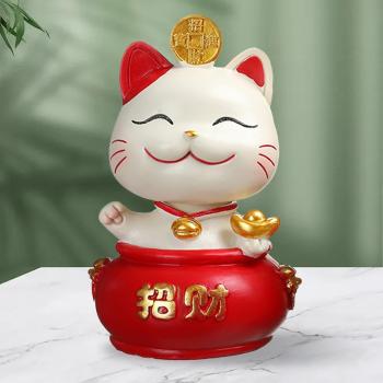 Cute Solar Chubby Cat Dashboard Decor