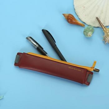 Trousse en cuir de luxe avec élastique pour stylos
