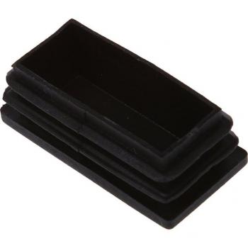 25x50mm Black Plastic Rectangle Tube Blanking Caps