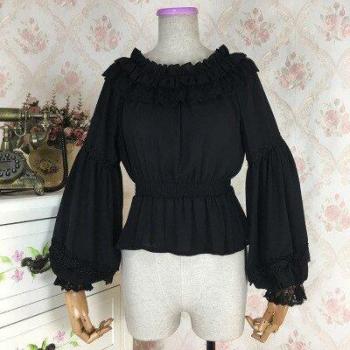 Tea Party Plus Size Long Sleeve Blouse