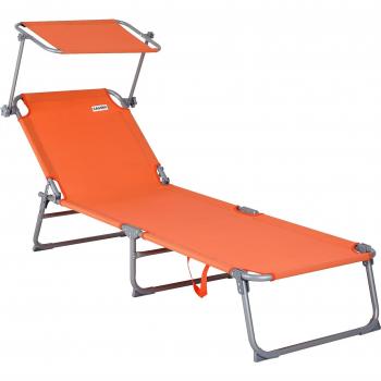 Casaria Solar Glide – Chaise Longue Pliable à Transport Facile, Couleur Rubin Rot