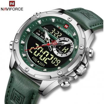 Naviforce NF9208 Orologio Elegante Dual Display Quarz e LCD con Cintura