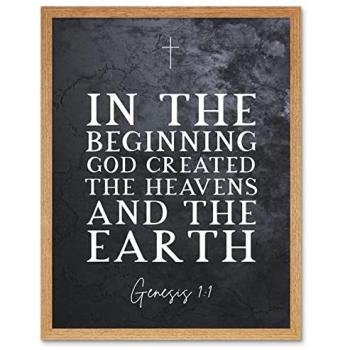 Genesis 1:1 The Beginning of All – Christian Verse Poster