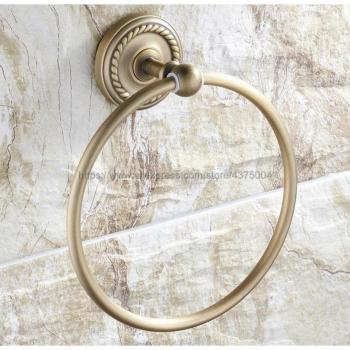Antique Brass Towel Ring Wall Mount