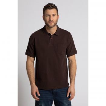 Polo mezze maniche marrone uomo 6XL con taschino, JP1880