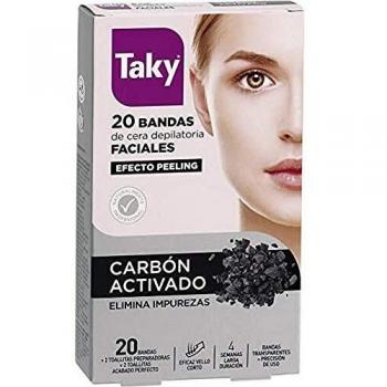 Taky Activated Carbon Facial Wax Strips, 20 pcs