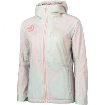Giacca Donna L Ternua Kimoa Lite in Bianco Rosso, cappuccio incluso