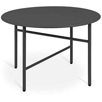 Table Mini Ronde 53 cm – Métal Noir – Jardin / Balcon