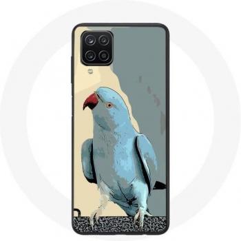 Coque Maniacase Samsung Galaxy A42 5G Perruches Perroquets Bleu