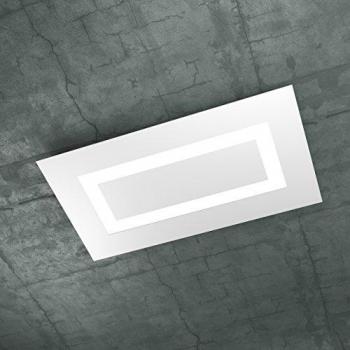 Plafoniera Rettangolare 4 Luci Metallo Bianco