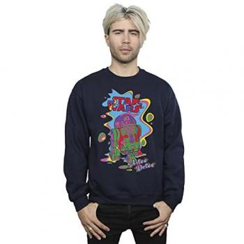 Star Wars Men's R2D2 Pop Art Sweatshirt Navy Blue Large