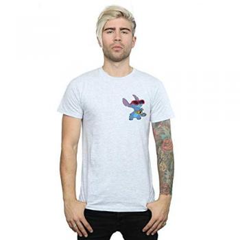 Herren‑Gitarren‑Tee XXL Grau mit Disney Lilo & Stitch Design