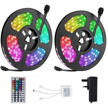 Smart RGB LED Strip Bundle – 10m (2×5m) + Remote, 150 SMD5050 LEDs