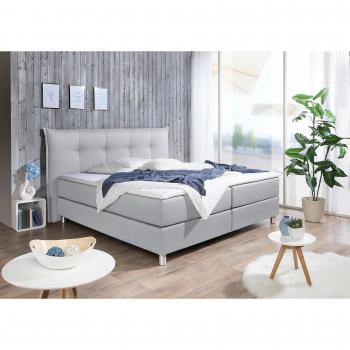 Boxspring-Maintal 160 × 200 cm – Grau (Hellgrau) – H4