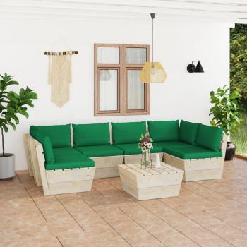 Colección Jardín Paleta con Cojines de Abeto 7 Unidades