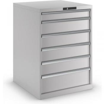 Armoire à Tiroirs Liste 1000x717 mm, 6 Tiroirs Gris Clair