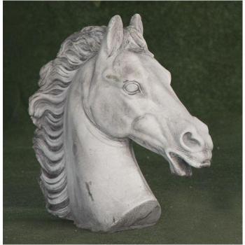Escultura de Cabeza de Caballo en Hormigón 22x38cm