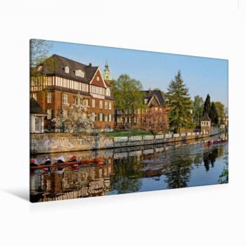 CALVENDO Textilkunst Leinwand 120x80 cm Querformat – Ruderer im Kloster St. Johannis, Bild von Andreas Voigt