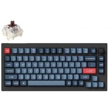 Clavier Keychron V1 Max à commutateurs interchangeables, rétroéclairage RGB, couleur brune, poignée noire, USA