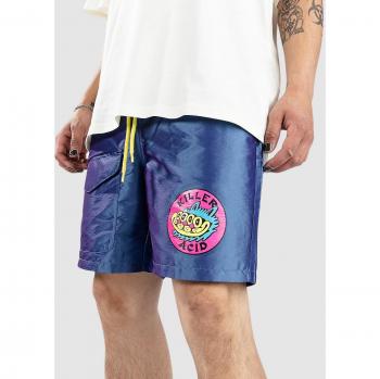 Acid Cat Hologram Shorts M – Iridisierend in Pink und Blau