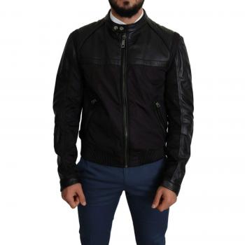 Dolce & Gabbana Black Full Zip Bomber Jacket for Men
