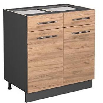 Küchenunterschrank Fame-Line Goldkraft Eiche 80 cm