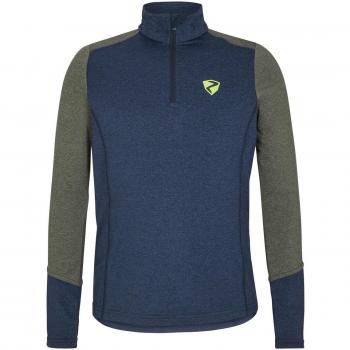 Ziener Jaldo Kids Ski Turtleneck Shirt, Dark Navy/Pine Green, Size 164