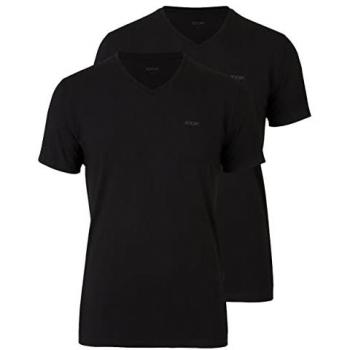 JOOP! Herren Unterhemd mit Label-Detail, 2er Pack, Rundhals, Schwarz, Größe S