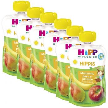 Pouches Manzana Pera Plátano Bio 6x100g Hipp